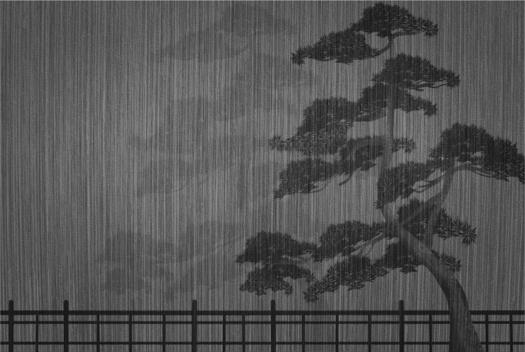 Modern Japanese Zen Tree Wall Mural Alternate View