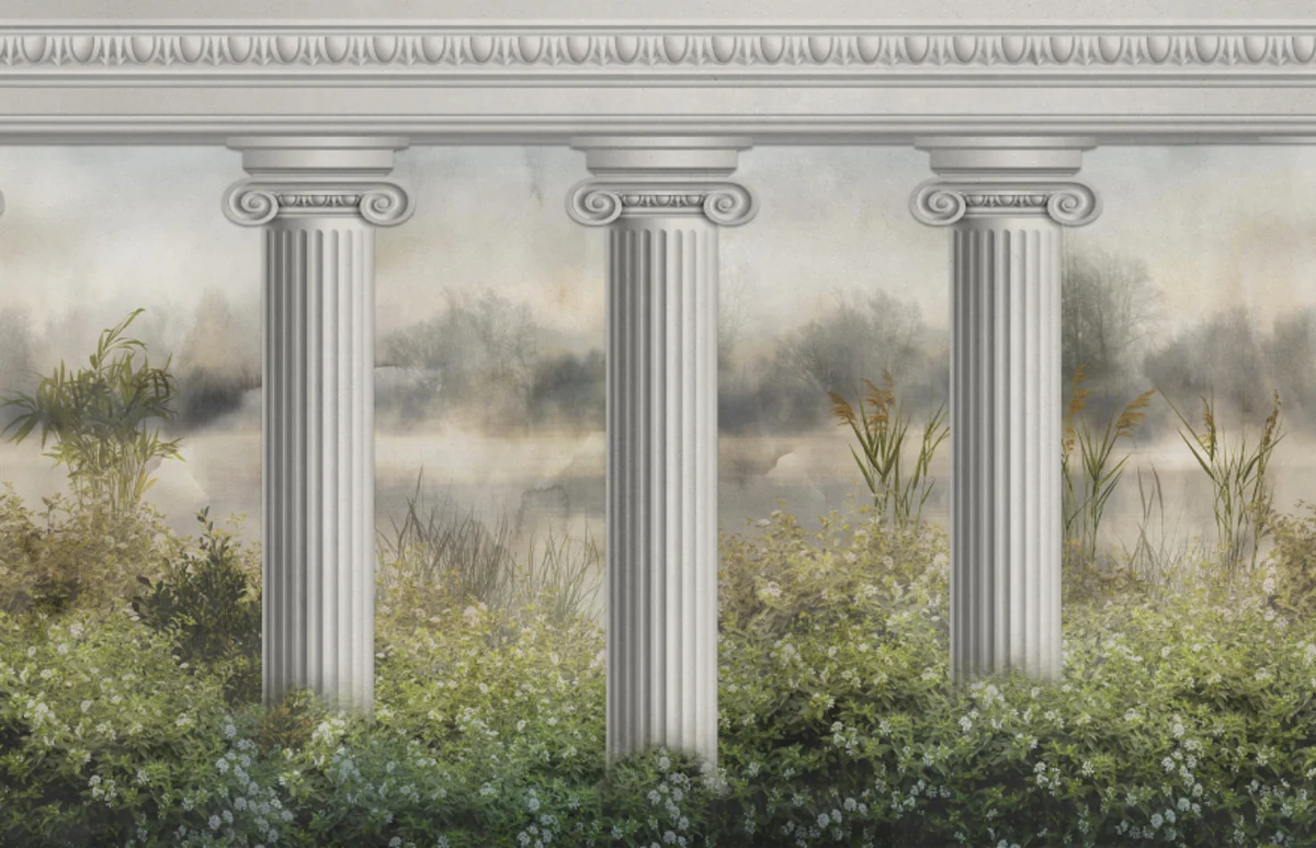 Classic Pillar Garden Wall Mural Alternate View