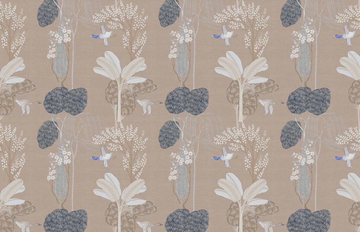 Elegant Bird Garden Wall Mural Alternate View