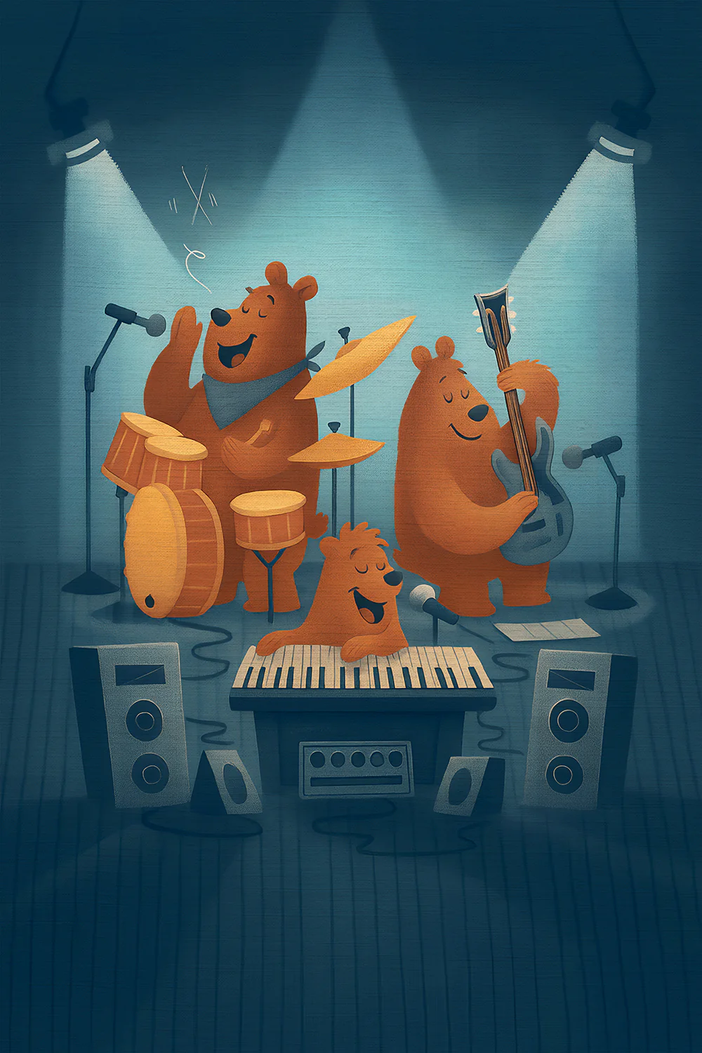 Teddy Band Wall Mural Alternate View