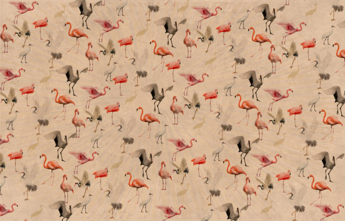Flamingo Pattern Wall Mural Alternate View