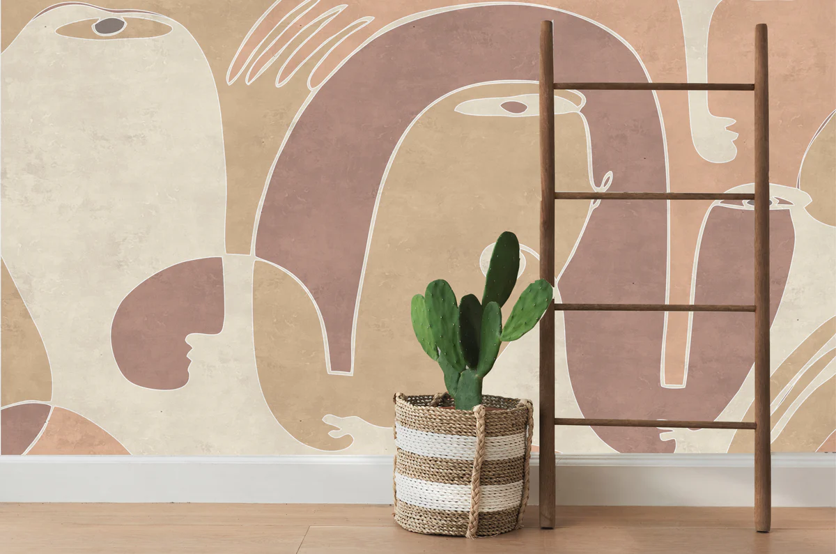 Abstract Faces Wall Mural
