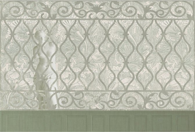 Classic Fence Pattern Wall Mural Alternate View