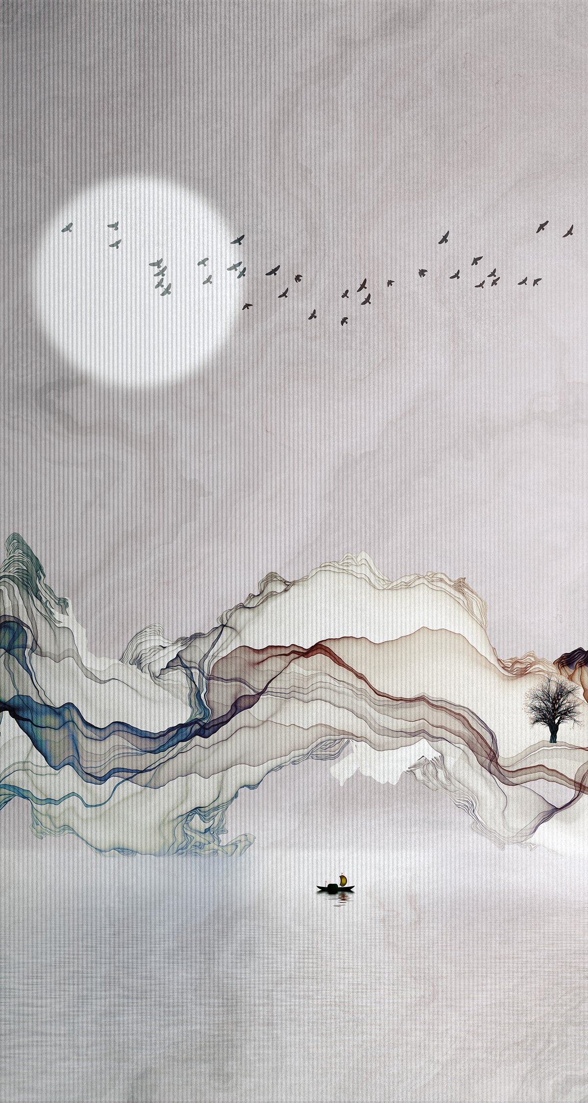 Abstract Flowing Mountain Landscape Wall Mural Alternate View