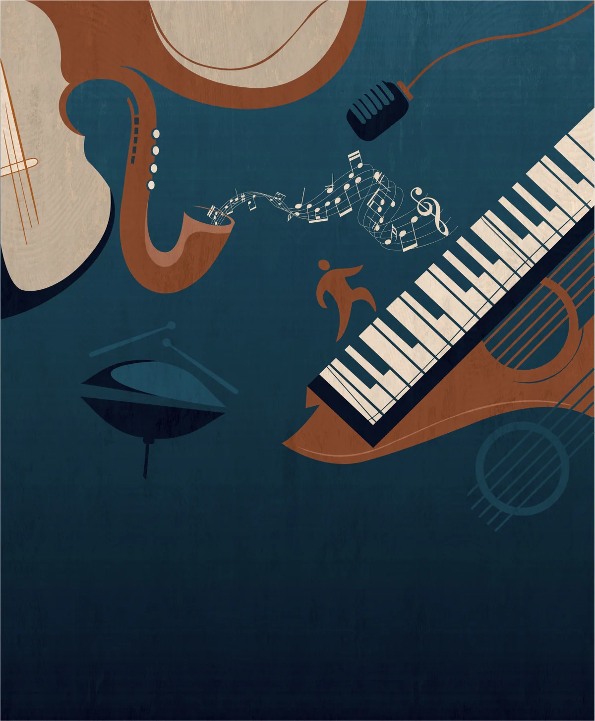 Modern Music Theme Wall Mural Alternate View